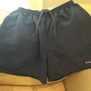 Patagonia  Shorts Mens Small Navy Blue Baggy Drawstring Summer Vibes